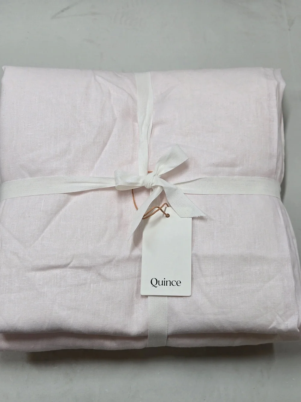 NWT QUINCE Set Of 2 48x96 European Linen Curtains Vintage Blush 9016